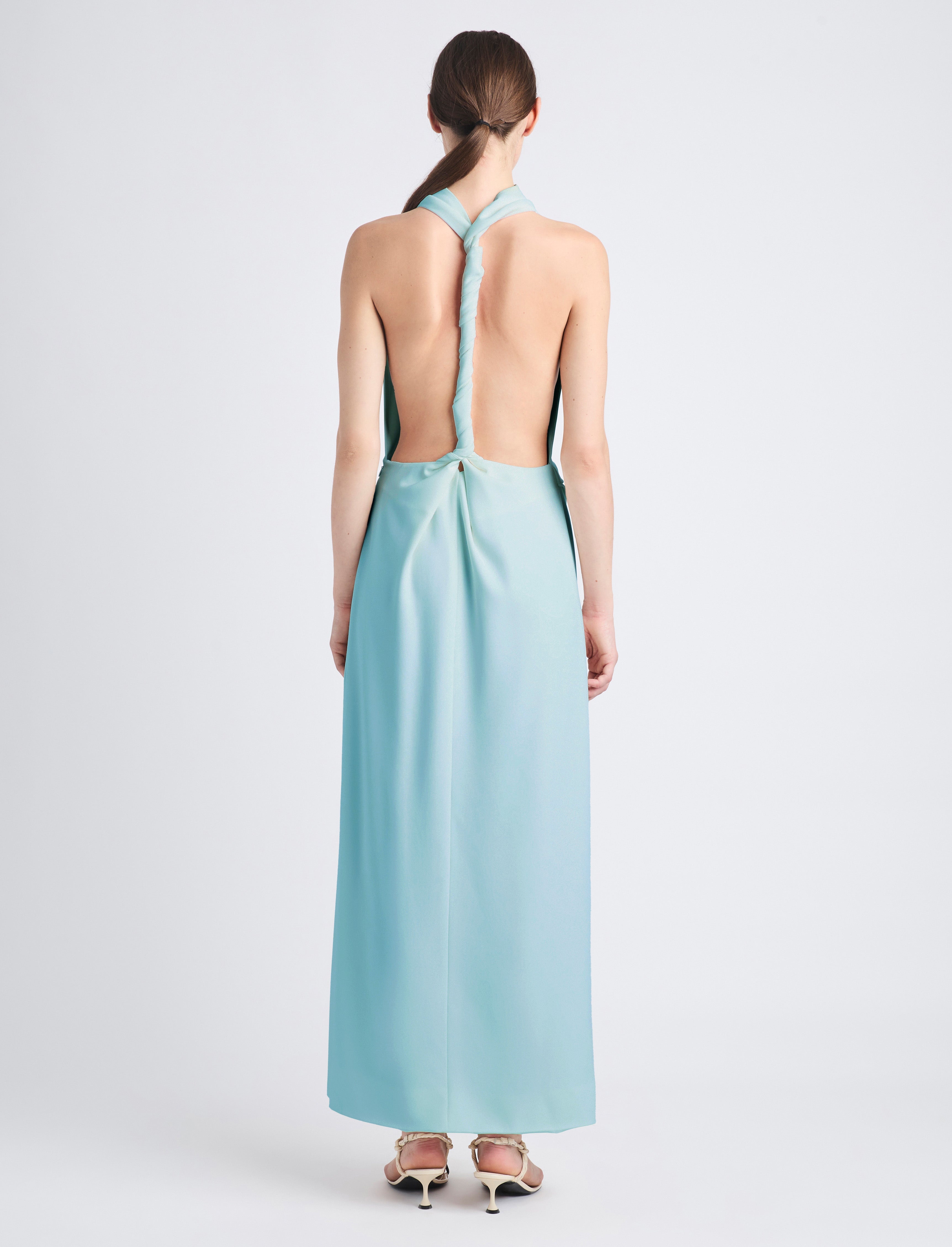 Selena Twist Back Dress in Matte Viscose Crepe - 4