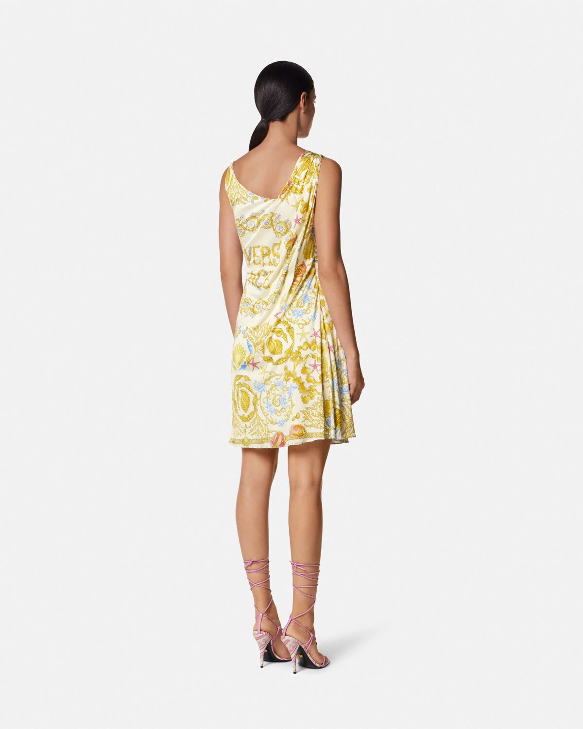 Underwater Barocco Draped Flared Mini Dress - 5