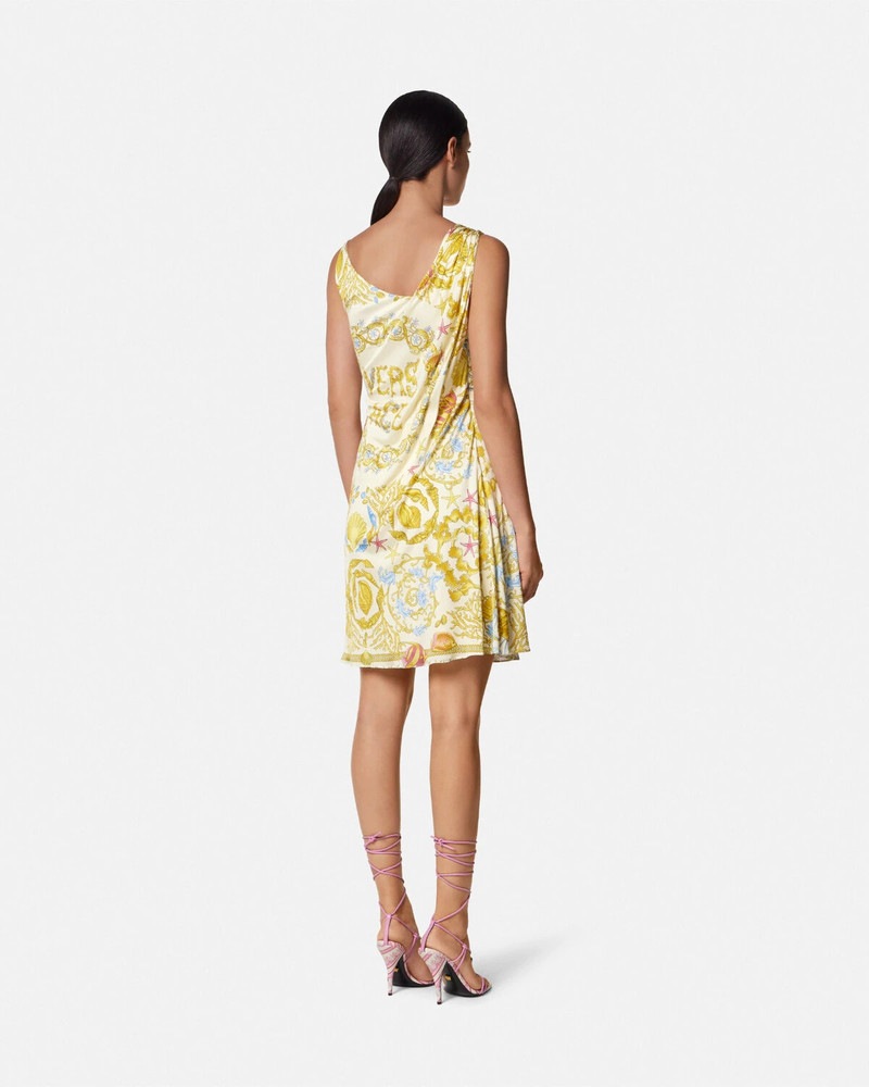 Underwater Barocco Draped Flared Mini Dress 5