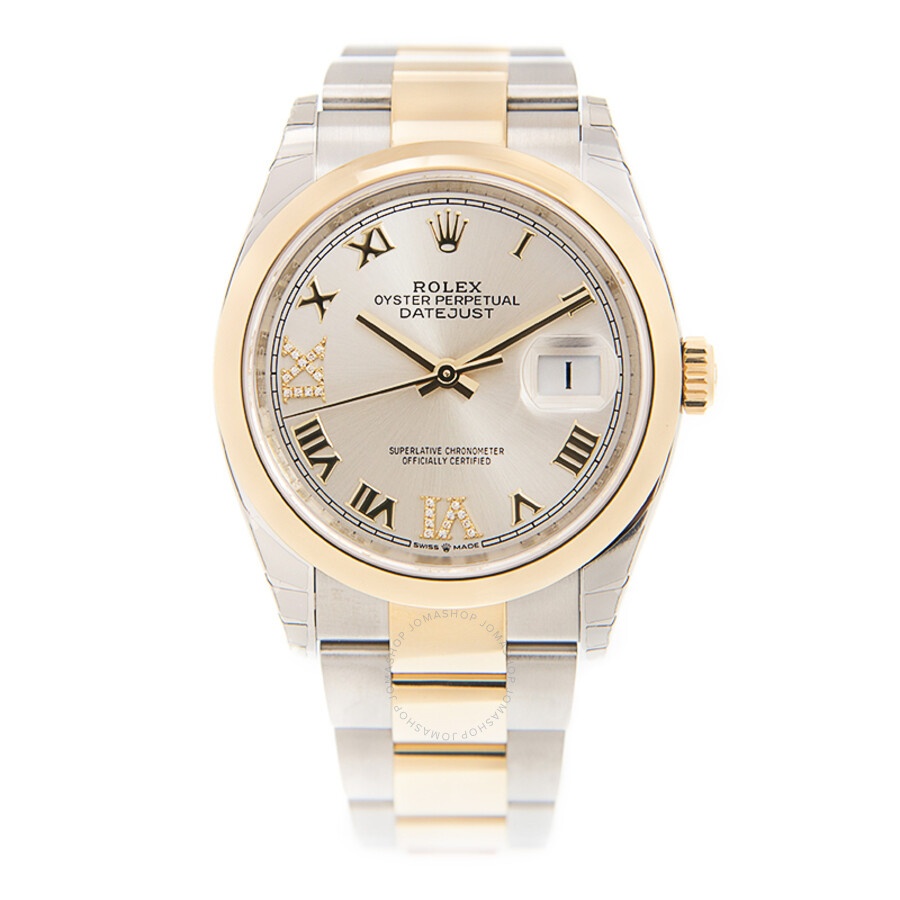 Rolex Datejust 36 Silver Diamond Dial Automatic Men's Steel and 18k Yellow Gold Oyster Watch 126203S - 3