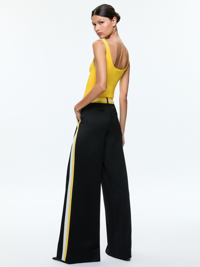 Alice + Olivia ERIC LOW RISE PANT WITH SIDE STRIPE outlook