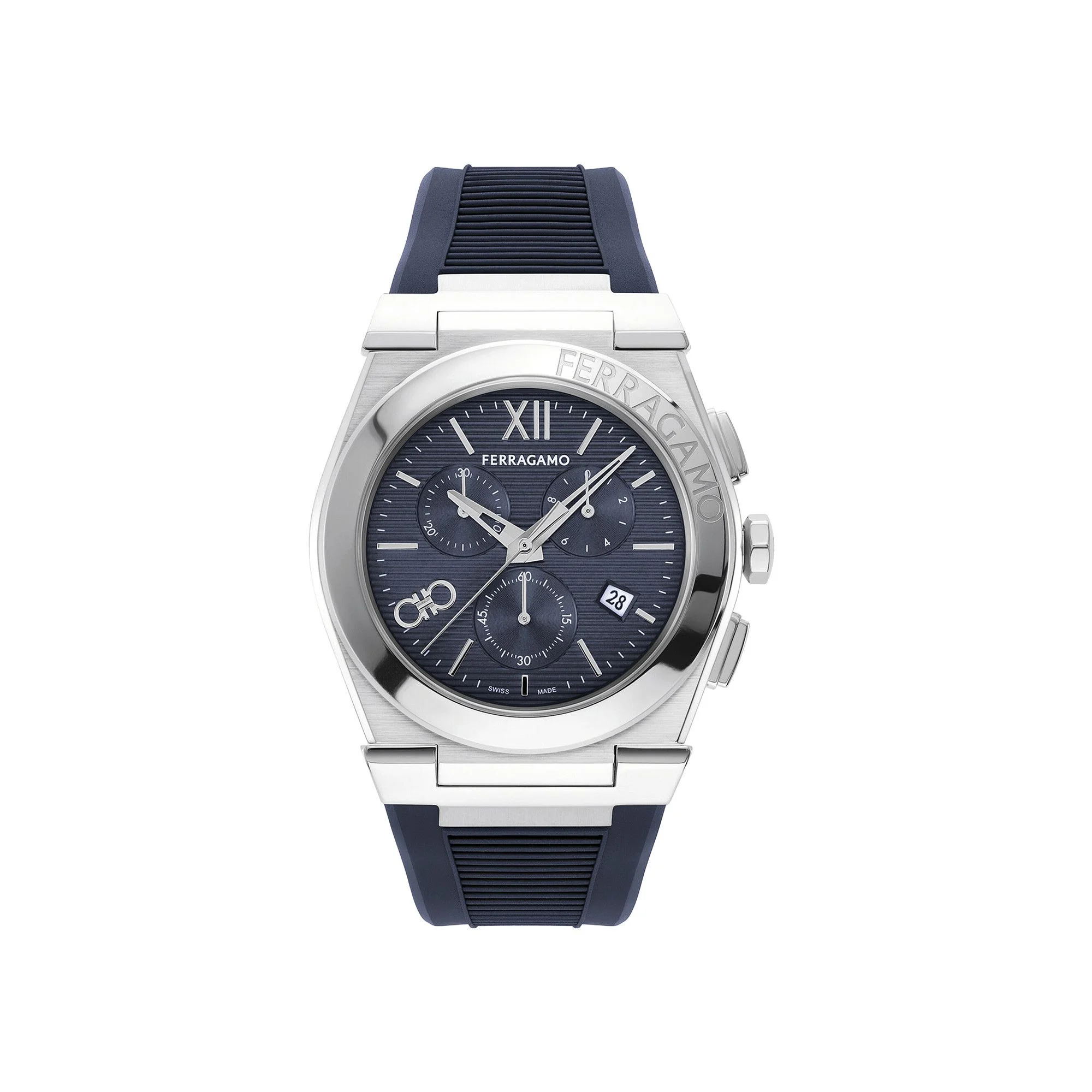 Ferragamo Vega Chrono Silicone Watch 'Stainless Steel' - 1