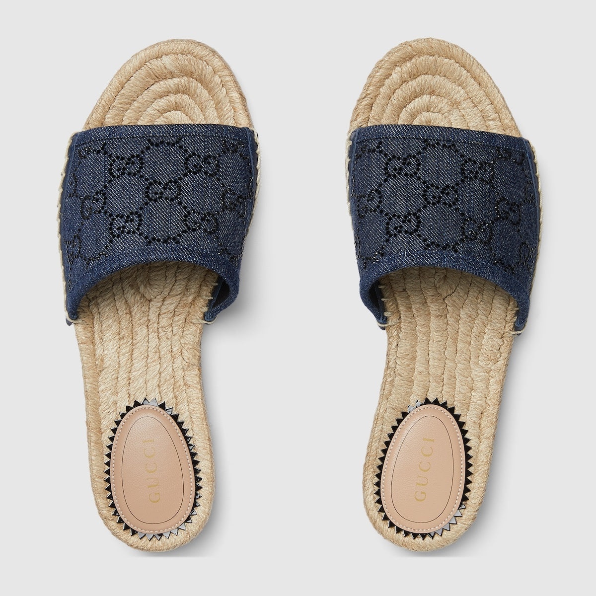 Gucci GG Crystals Espadrille Slide Sandals - 3