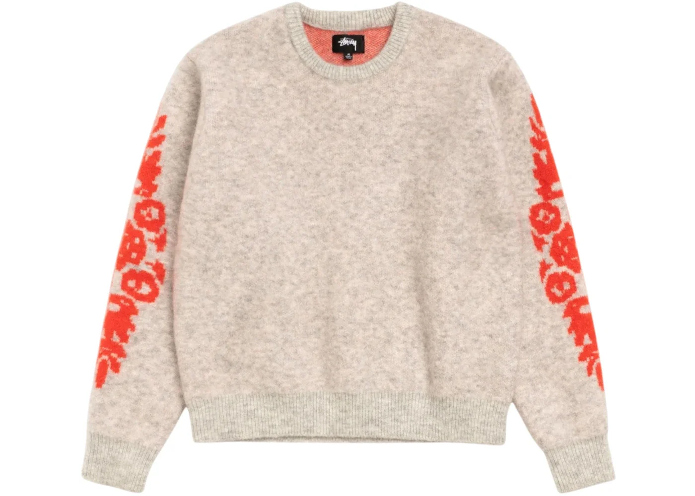 Stussy Mohair Flower Sweater Grey Heather - 1