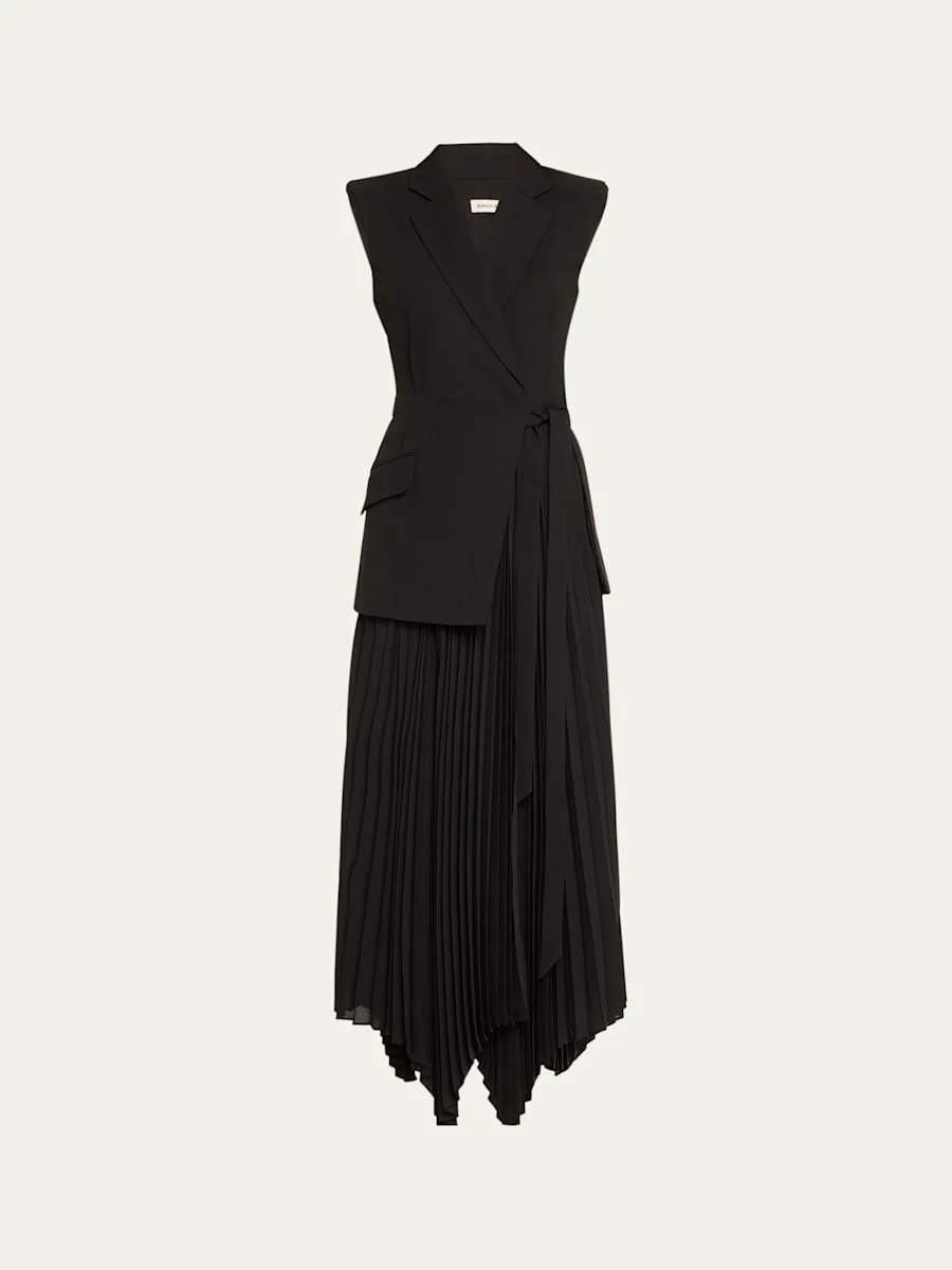 Helena Combo Blazer Sleeveless Midi Dress - 1