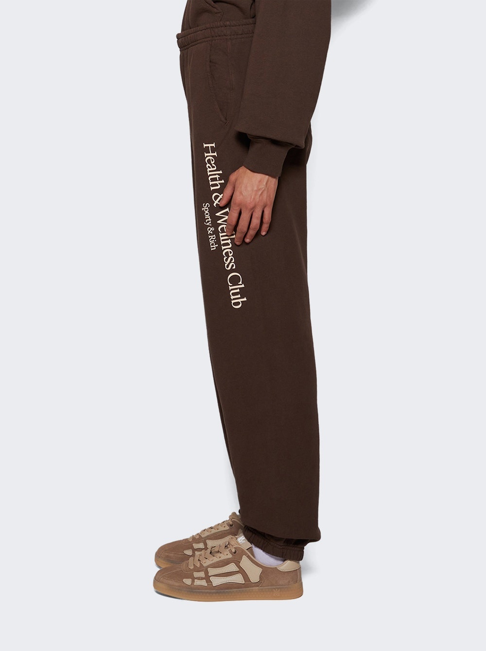 H&w Crest Sweatpants Chocolate And Cream - 4