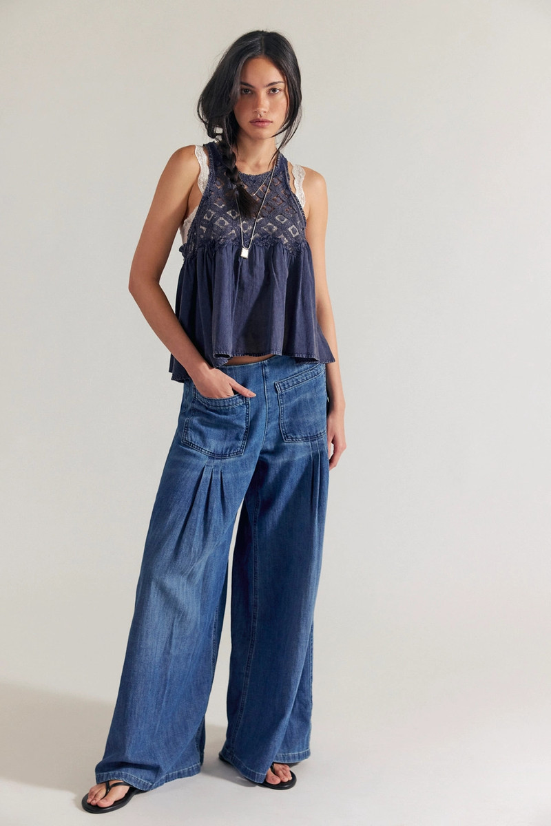 We The Free Plot Twist Pintuck Wide-Leg Jeans 3
