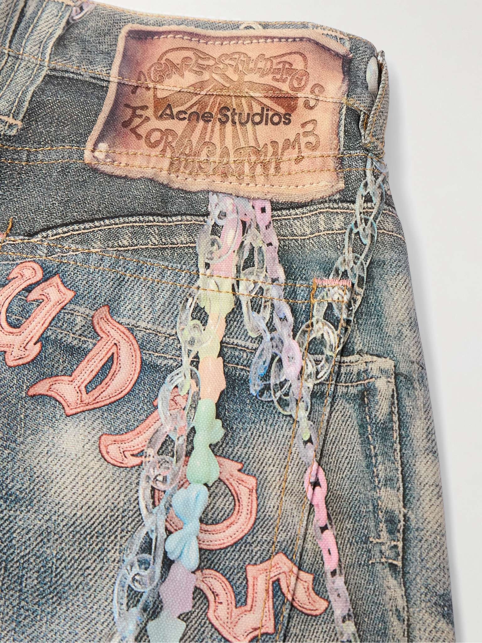 Wide-Leg Printed Jeans - 5