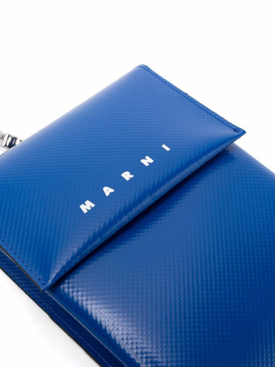 Marni logo-print leather phone holder outlook