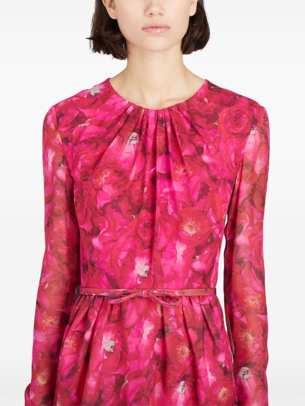 Rose Mania-print silk-georgette dress - 5
