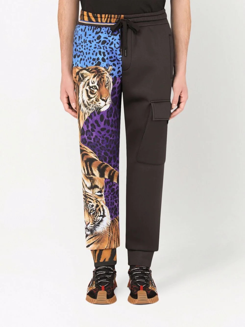 tiger-print track pants - 3