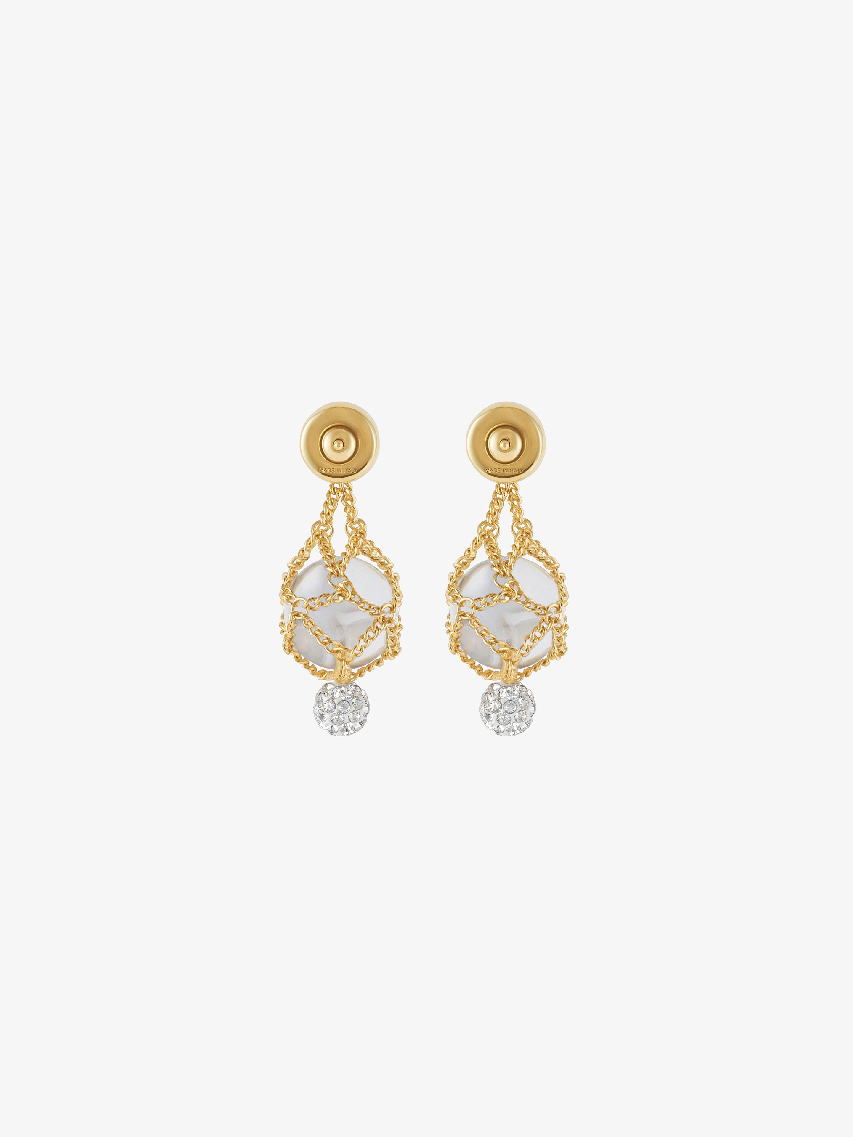 PEARLING EARRINGS IN METAL WITH PEARLS AND CRYSTALS - 5