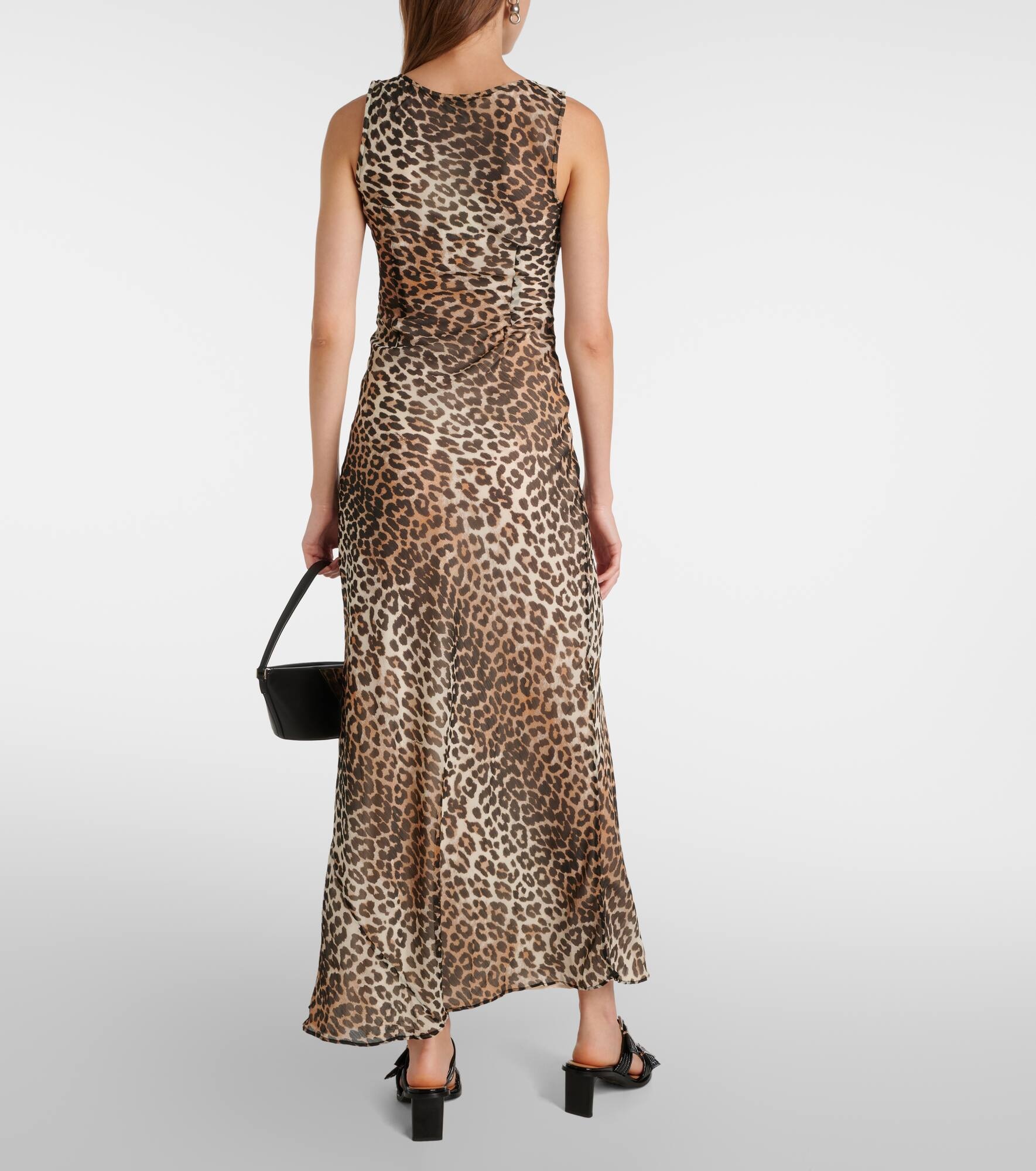 Leopard-print chiffon maxi dress - 3