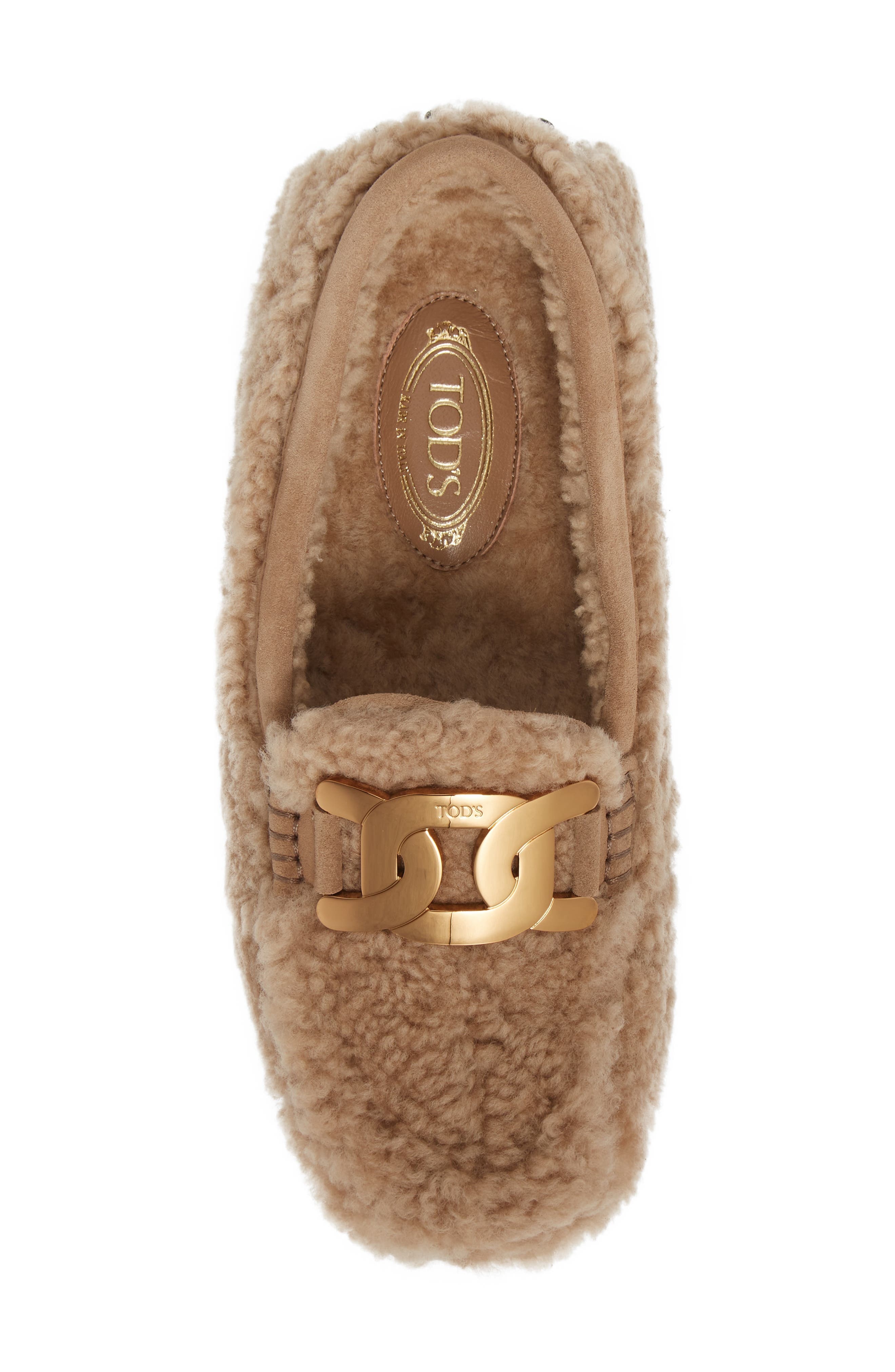 Kate Chain Detail Genuine Shearling Driving Shoe - 5