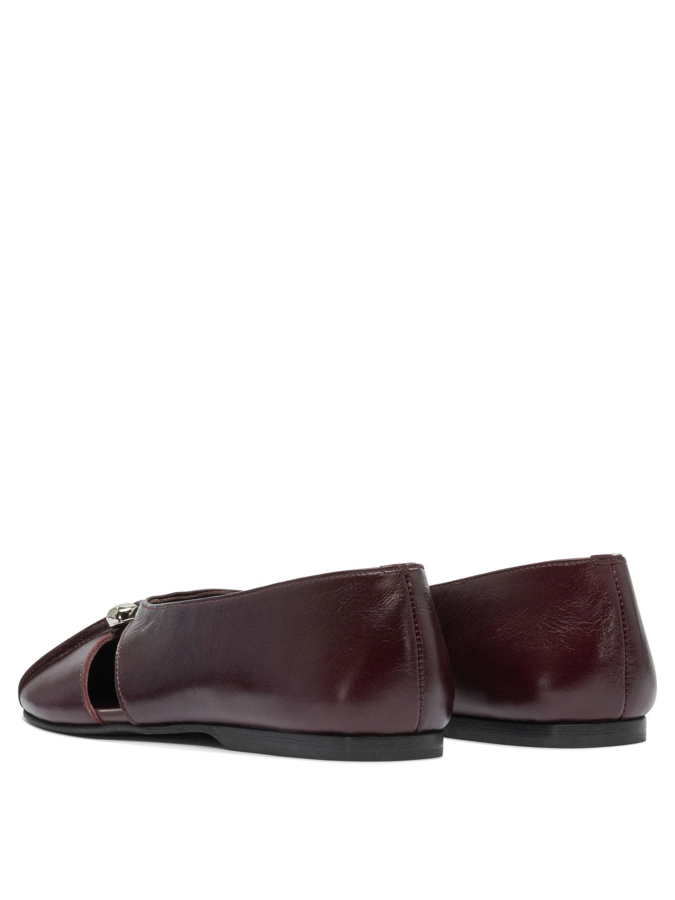 Alohas - Alohas Ravena Rift Burgundy Leather Ballet Flats - 4