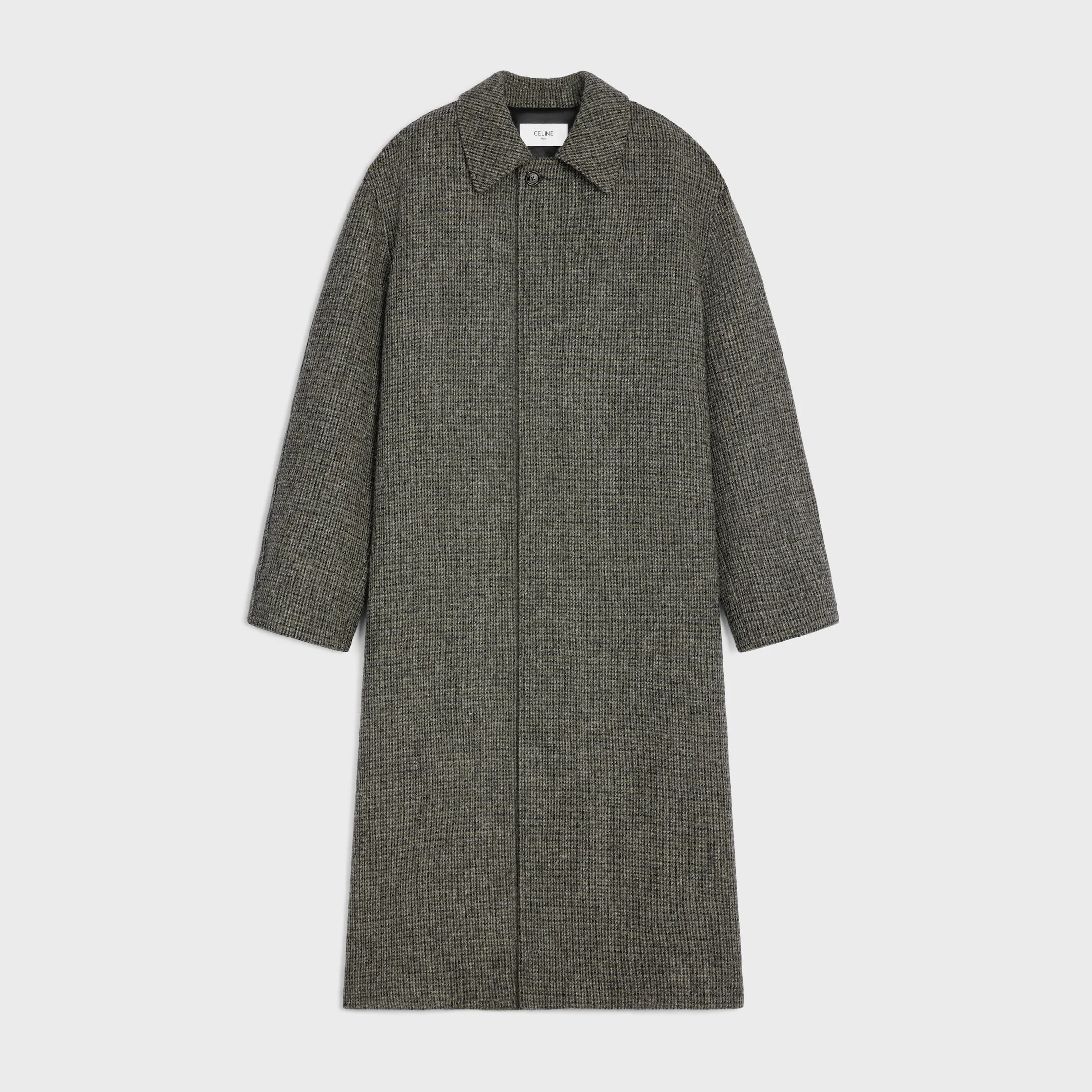 mac coat IN CHECKED WOOL TWEED - 1