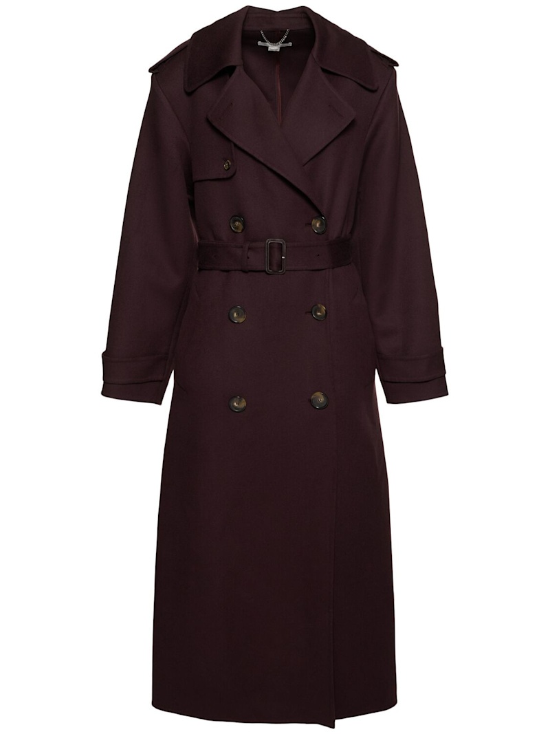 Wool long trench coat - 1