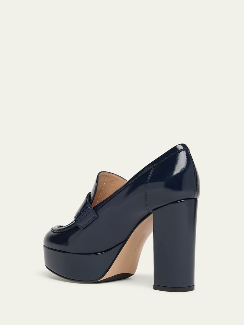 Gianvito Rossi 70mm Patent Platform Penny Loafers outlook