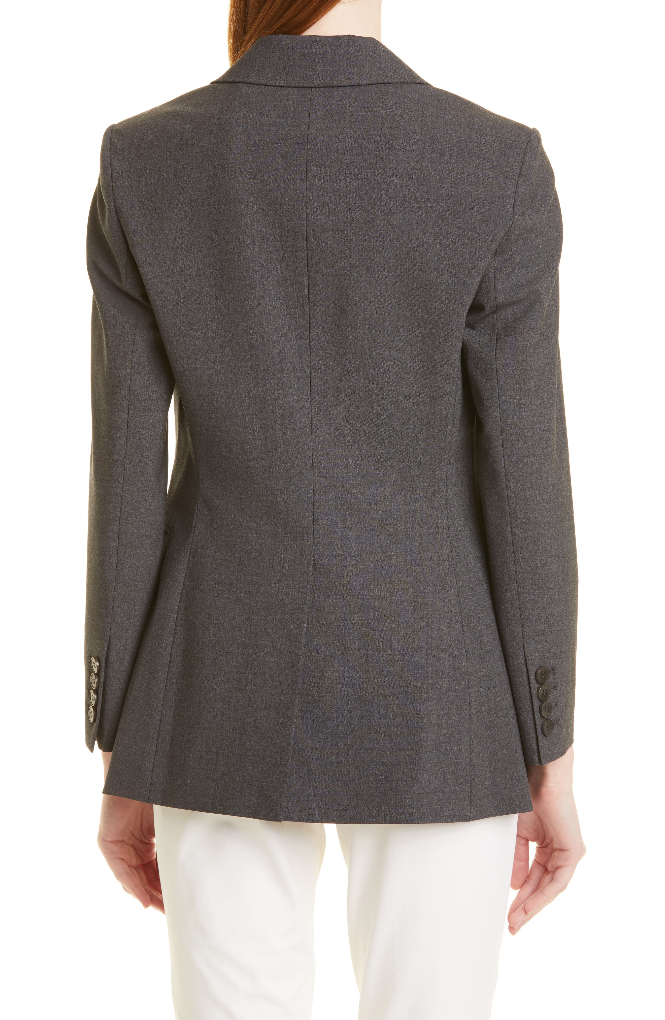 Theory Etiennette B Good Wool Suit Jacket in Charcoal Melange at Nordstrom - 2