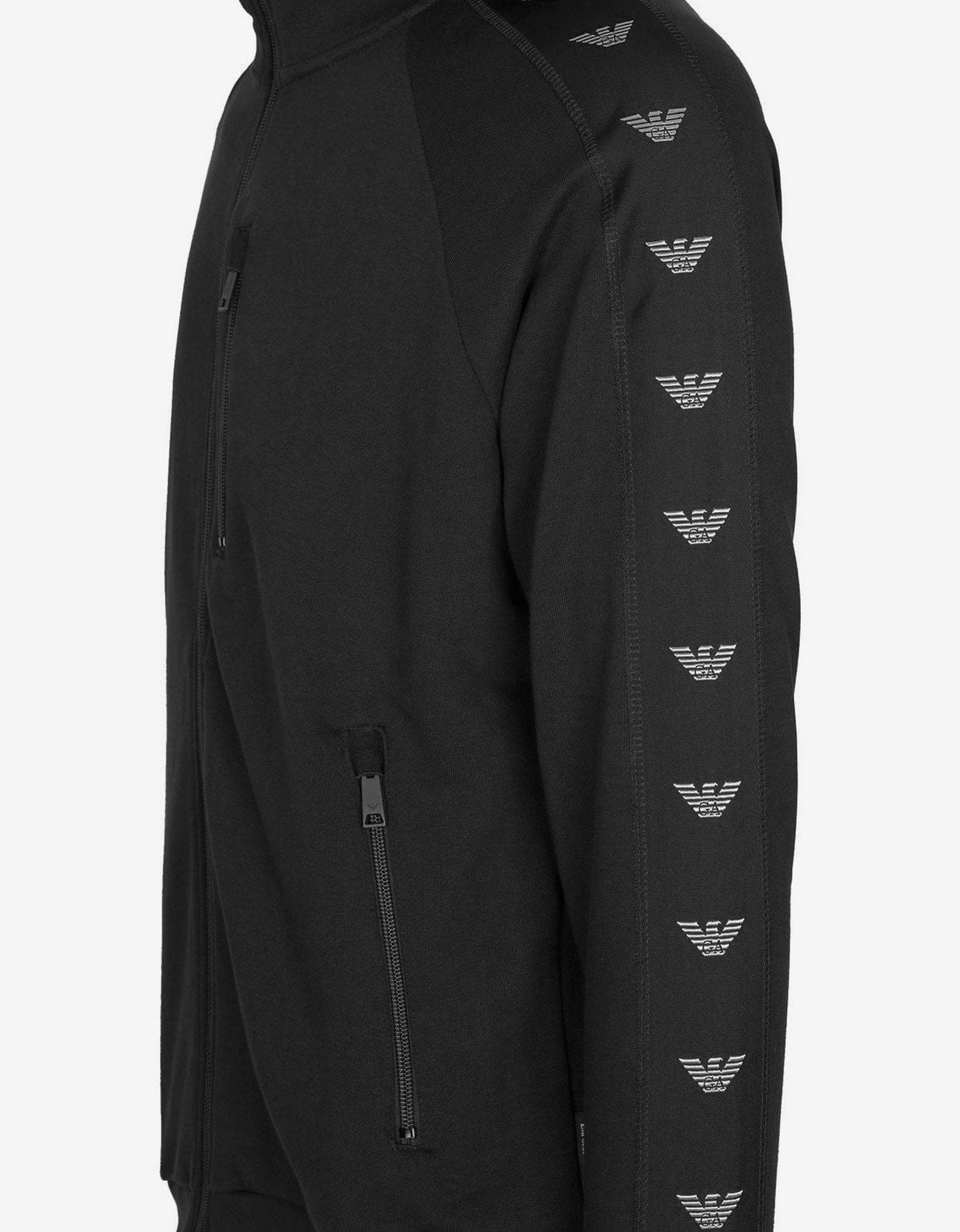 Emprio Armani Black Logo Tape Hoodie - 4