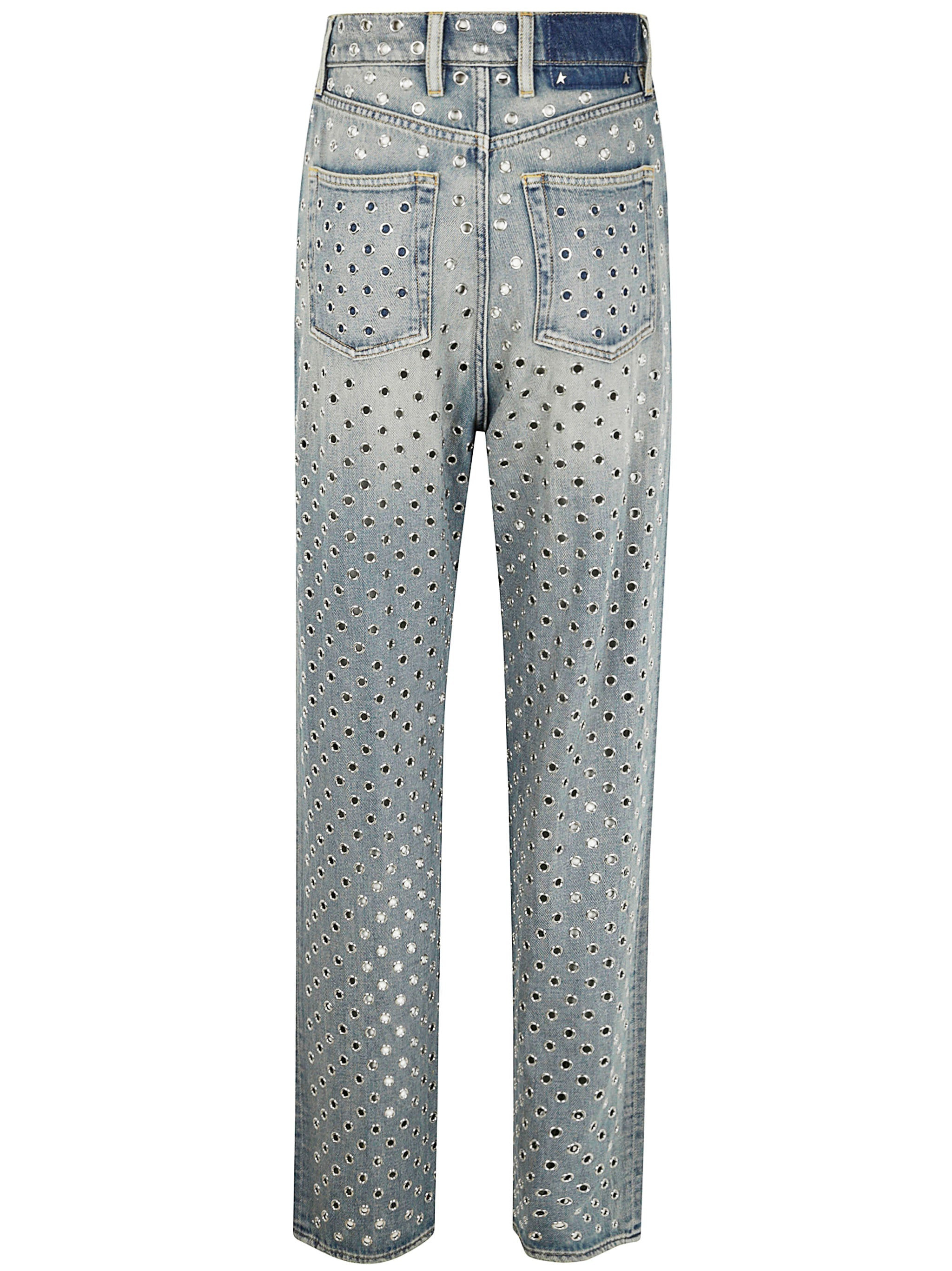 Golden Goose Women Journey W`S Pant Kim Sand Wash All Over Eyelet - 7