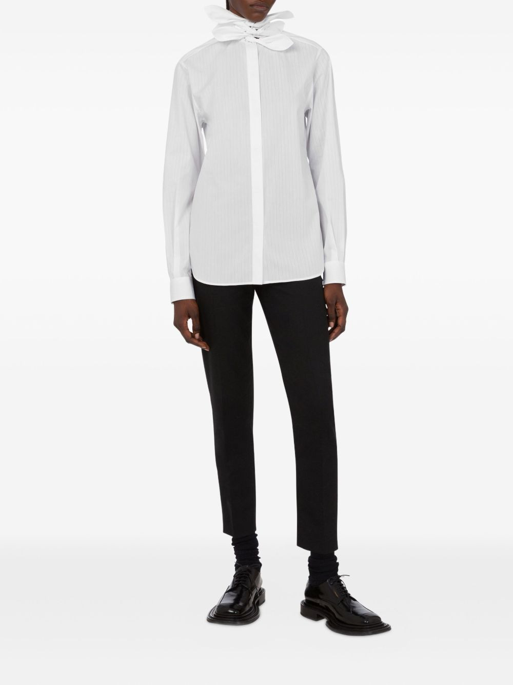 bow-detail cotton shirt - 2