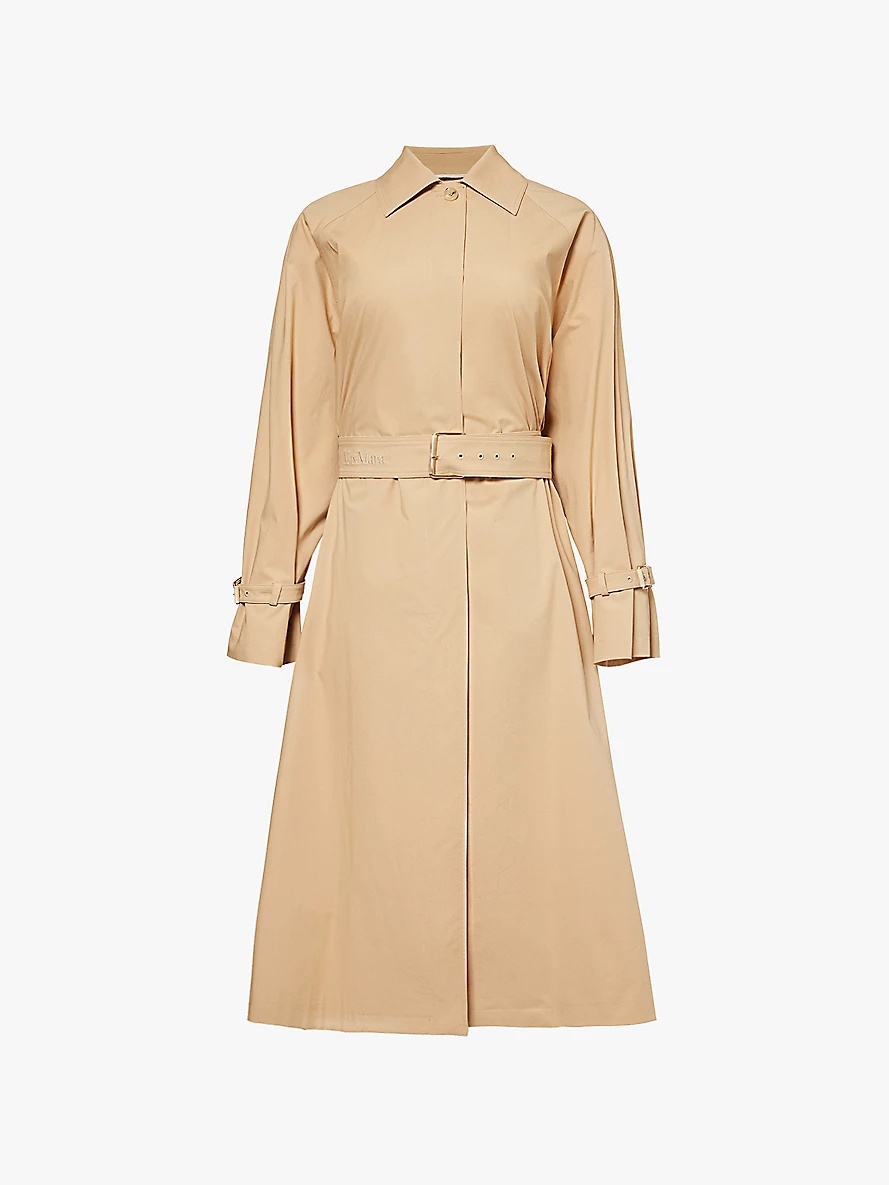 トレンチコート MAX MARA Beige Stretch Cotton Memo Oversize Trench Max Mara Memo belted relaxed-fit stretch-cotton trench coat