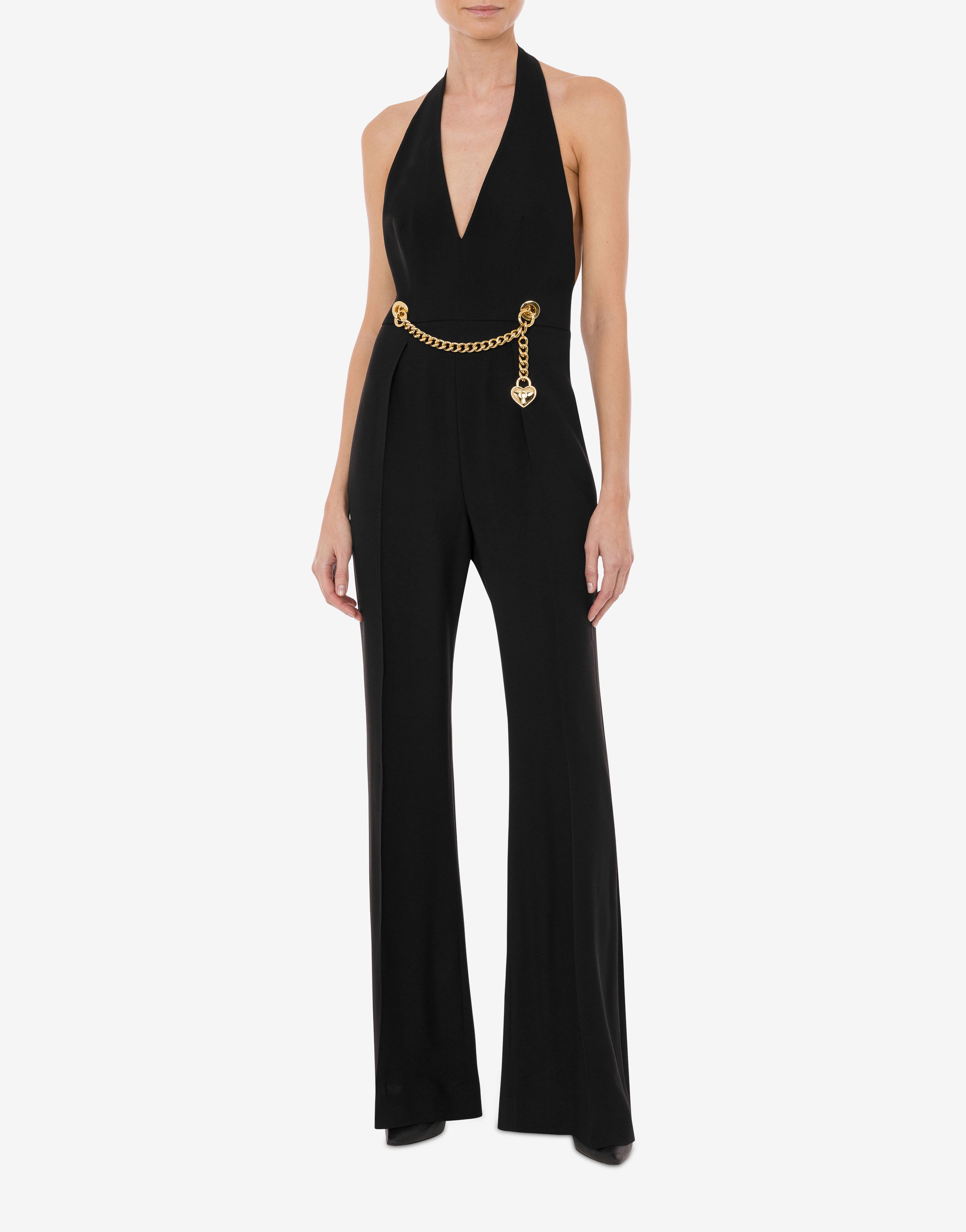 CHAIN & HEART ENVERS SATIN JUMPSUIT - 2