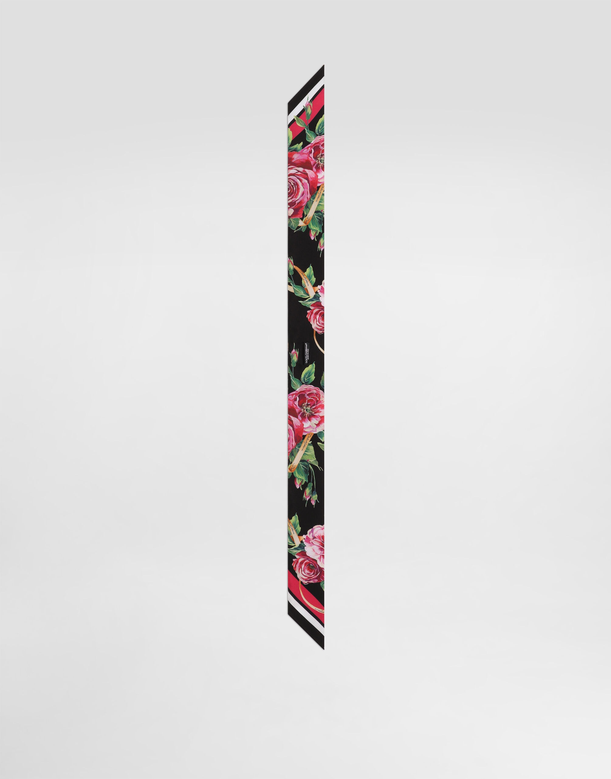 Rose-print twill headscarf (6x100) - 2