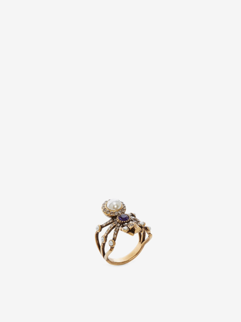 Alexander McQueen Spider Ring in Antique Gold outlook