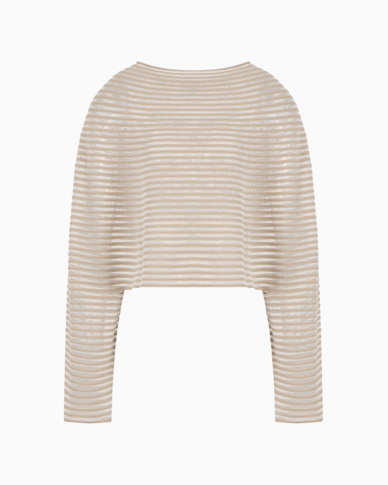 Cape-effect cropped jumper in ottoman fabric - 1