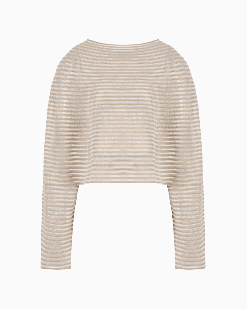 Cape-effect cropped jumper in ottoman fabric 1