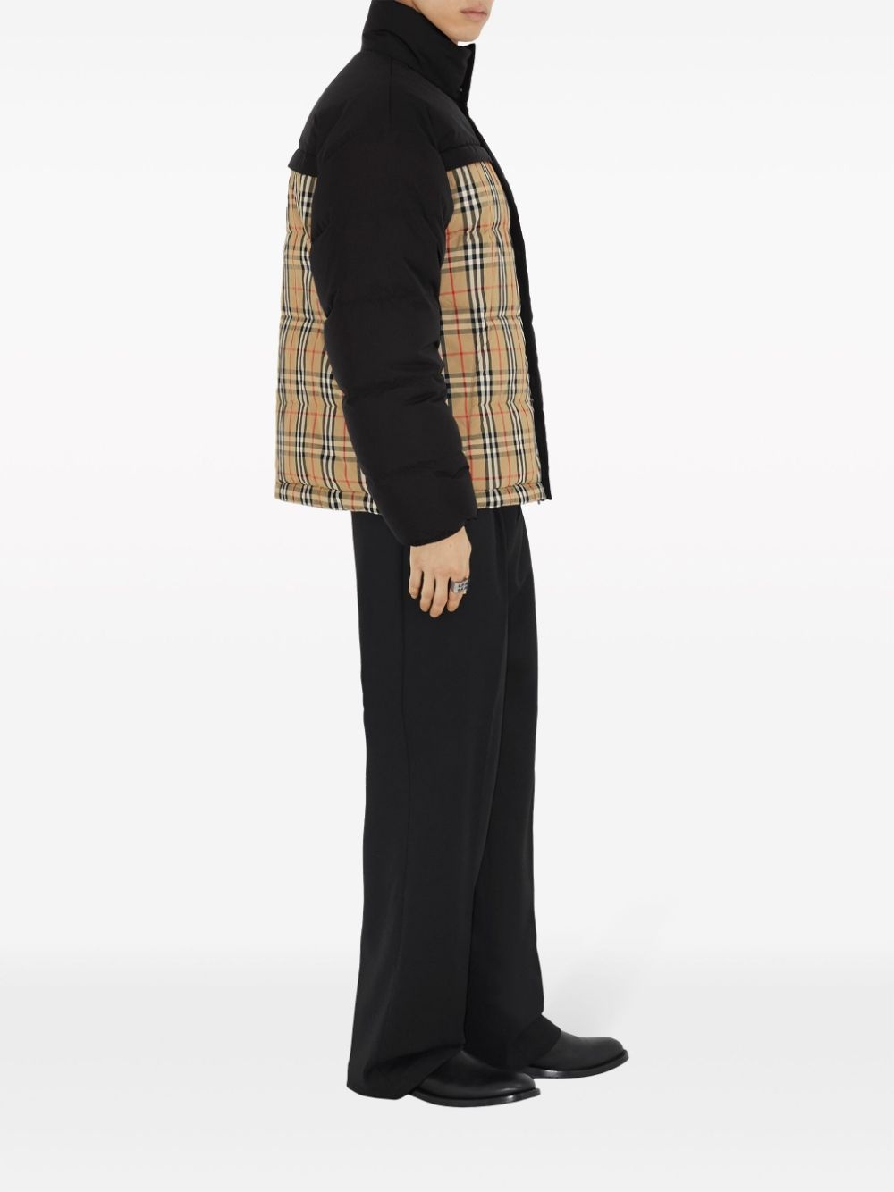 Vintage check-pattern reversible padded jacket - 3