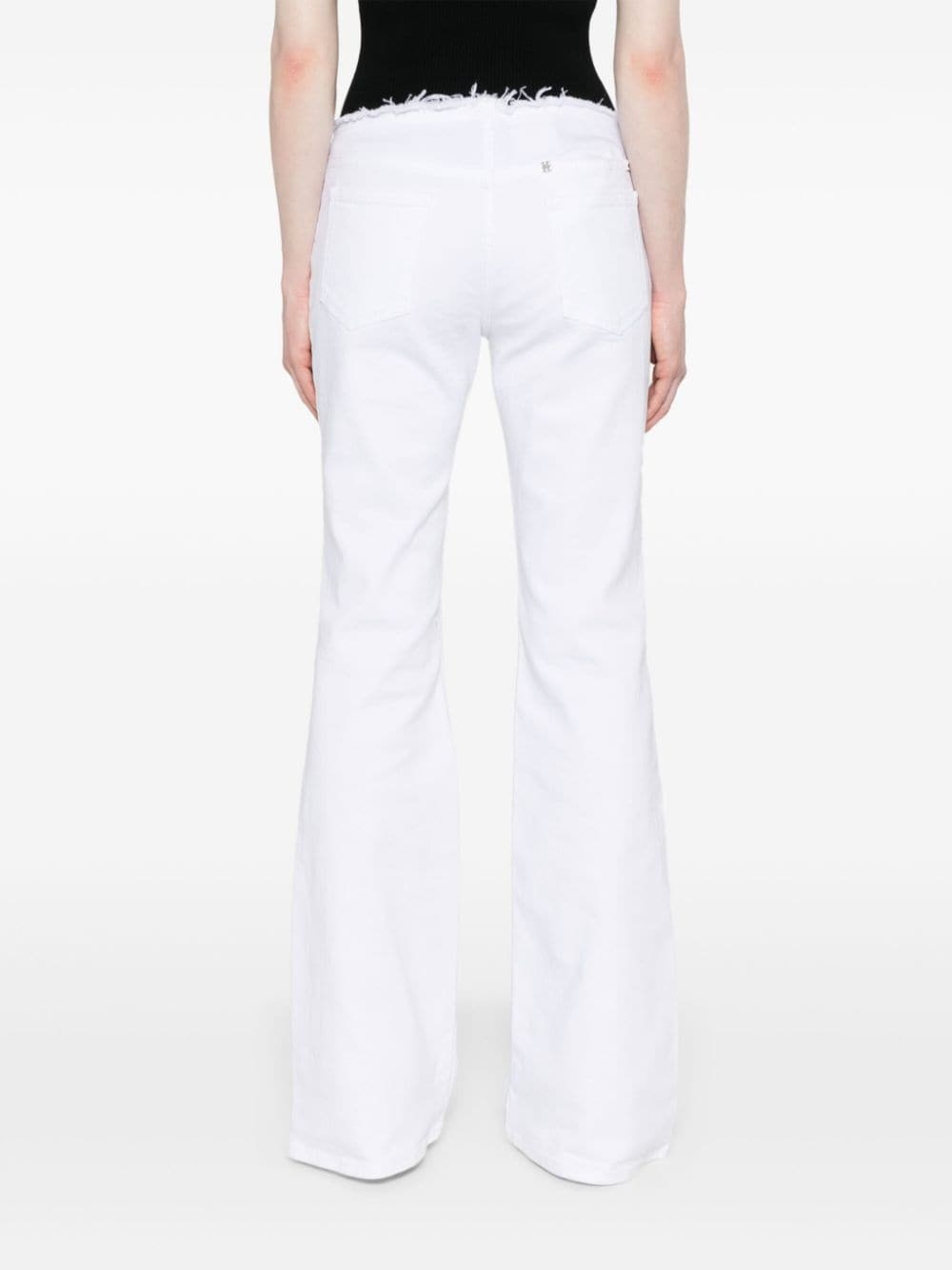 raw-cut detail low-rise flared jeans - 4