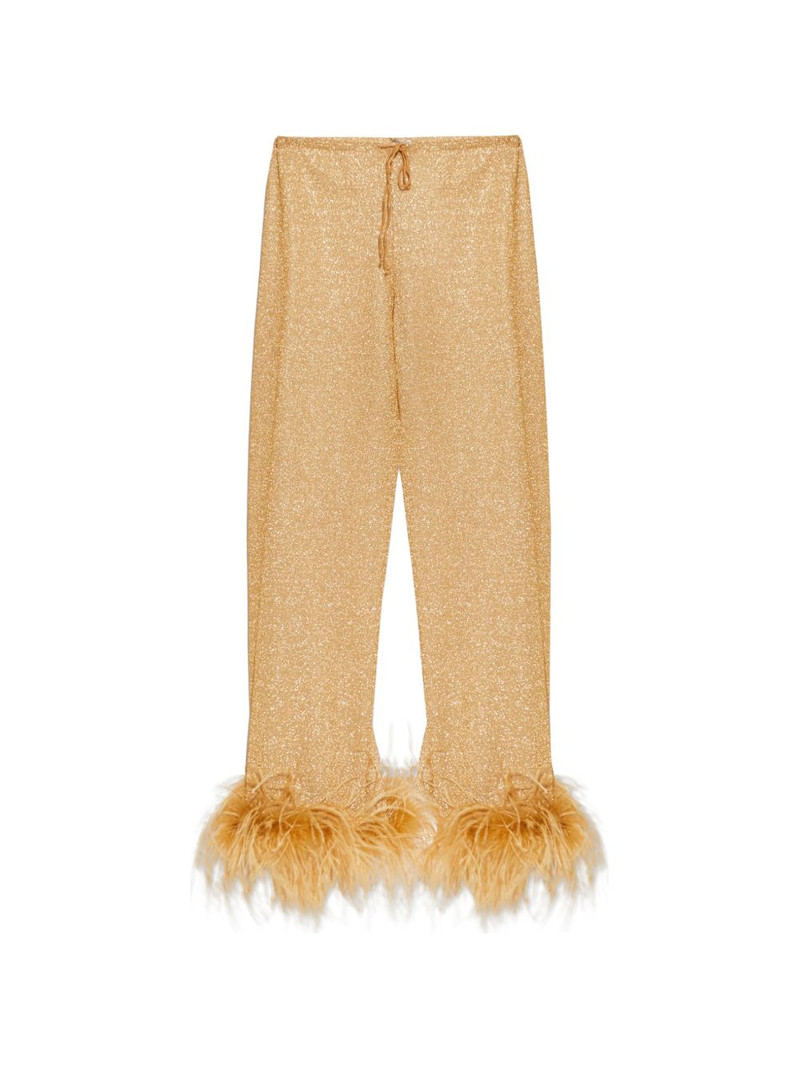 feather-trim trousers 1