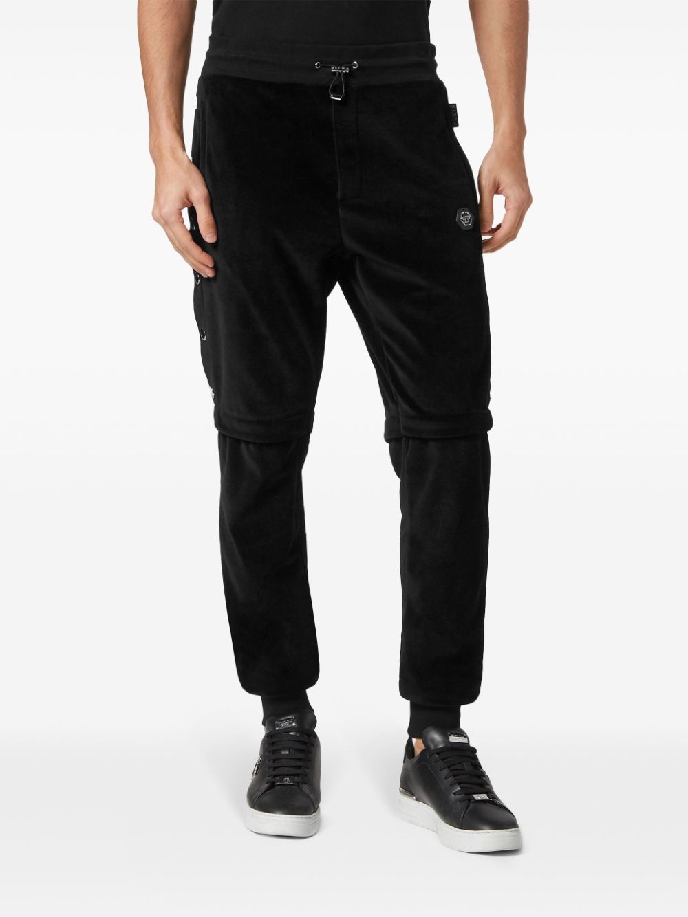 button-detail drawstring track pants - 2