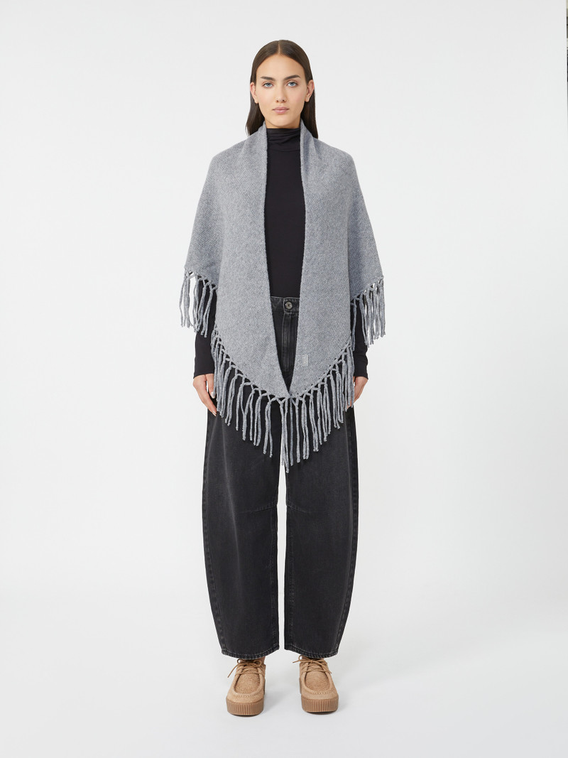 WEEKEND Max Mara TORNADO Wool shawl with fringes outlook