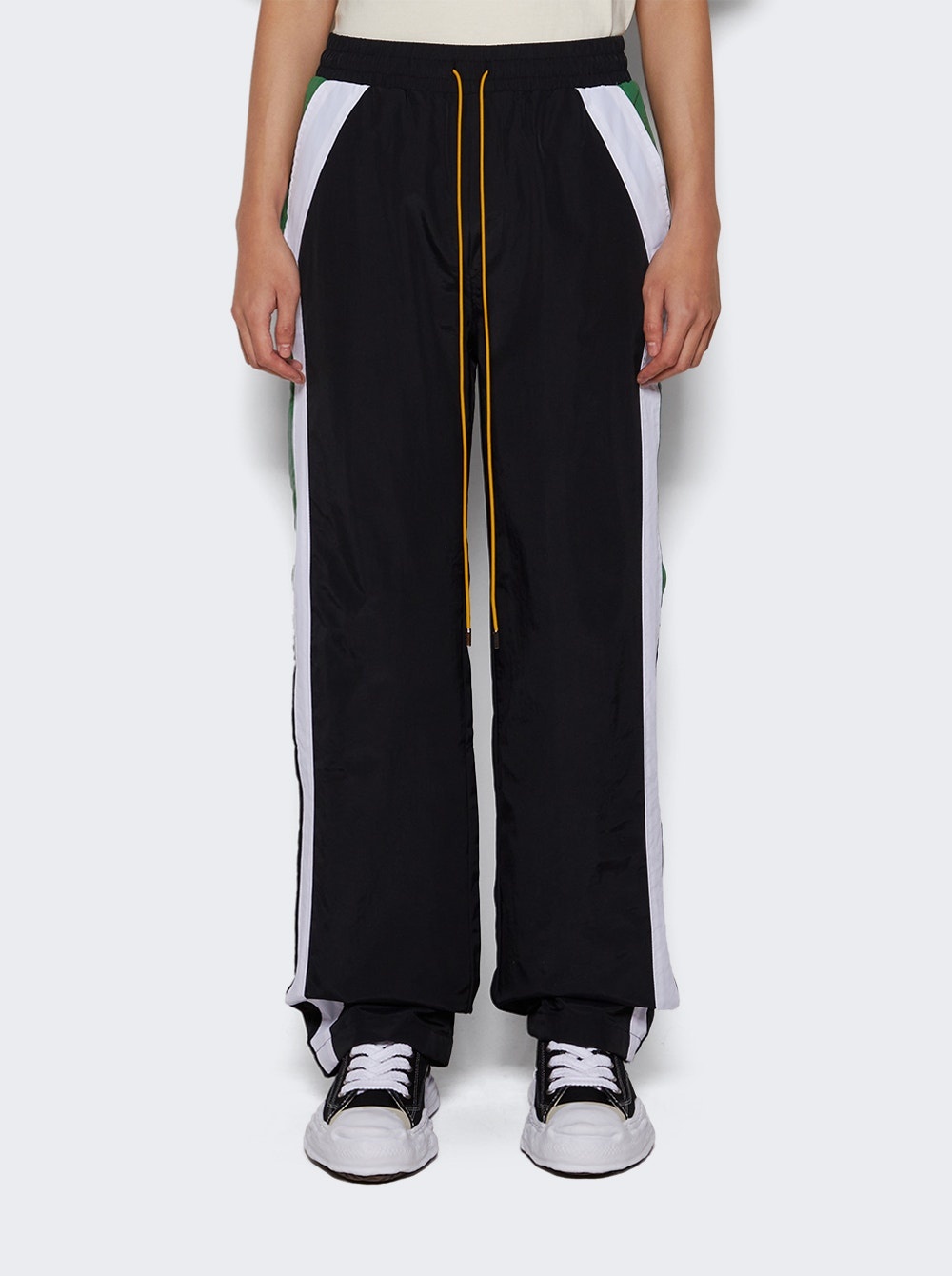 Color Block Track Pant Black And White - 3