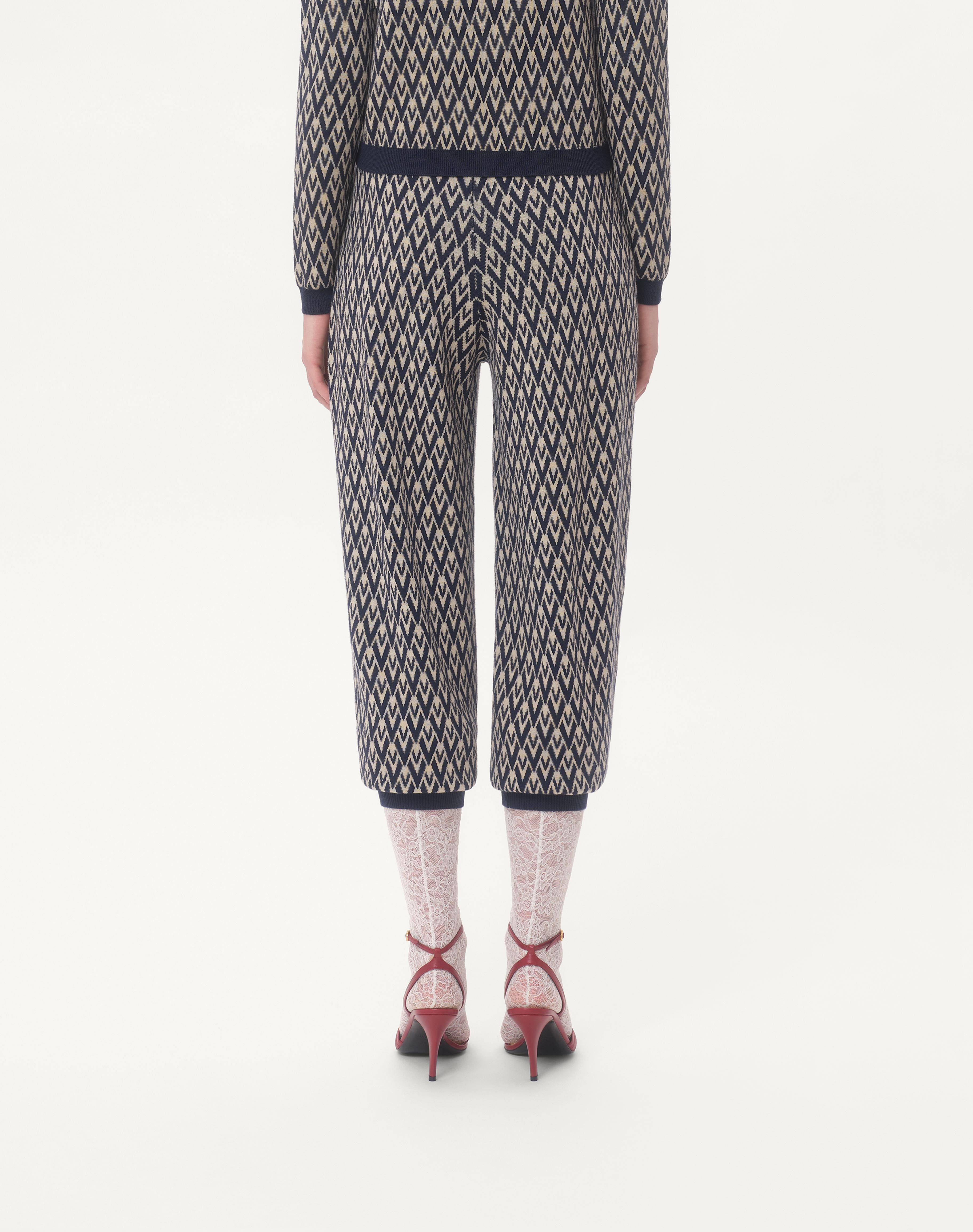 TOUTE LA V JACQUARD WOOL KNIT PANTS - 7