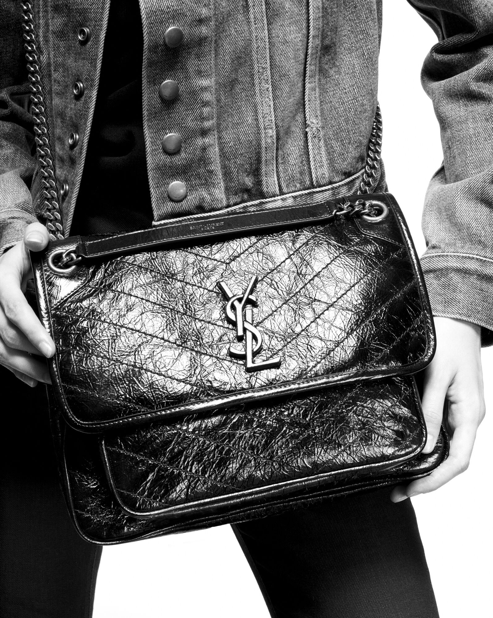 niki medium in leopard-print canvas and smooth leather - 2