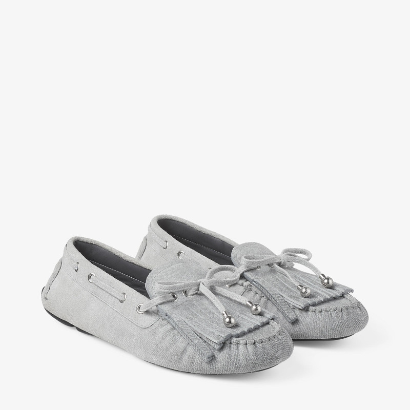Manon F Dove Suede Denim Loafers 2
