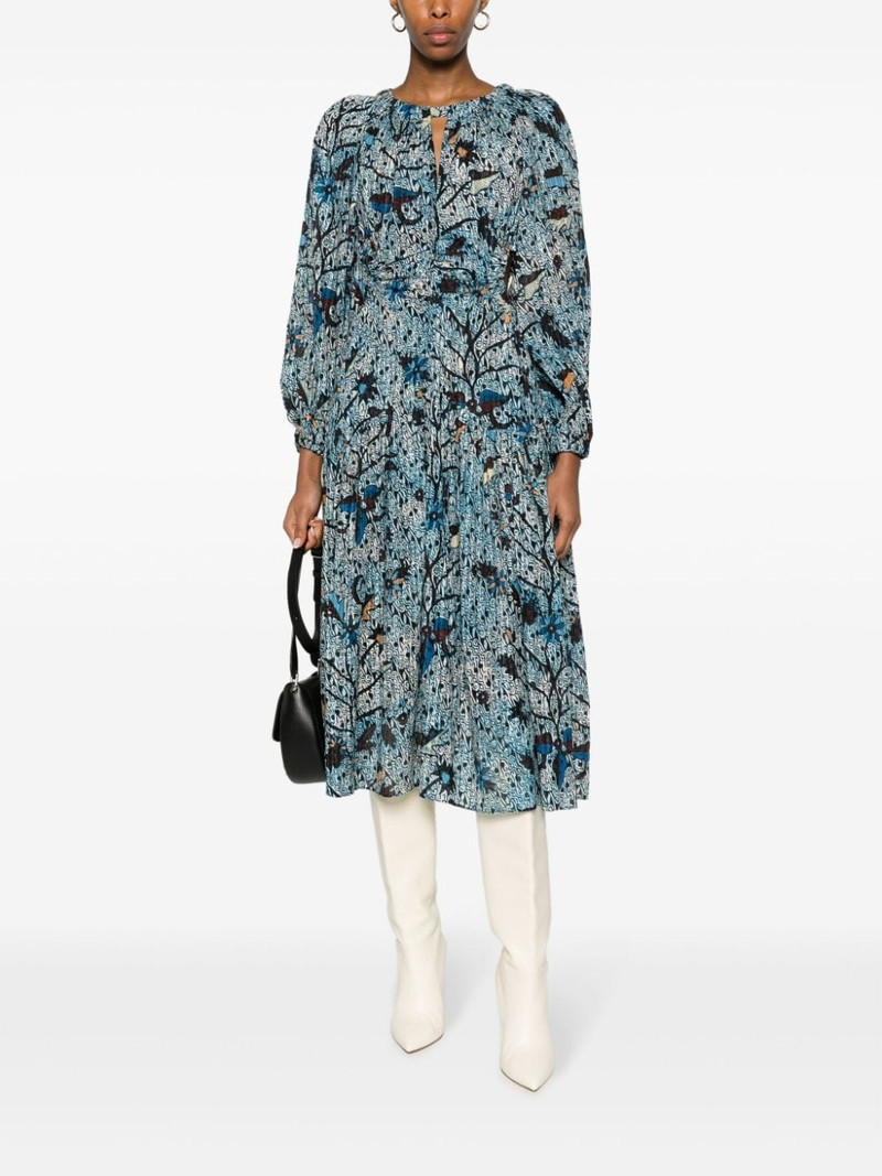 ULLA JOHNSON Helia batik cut-out midi dress outlook