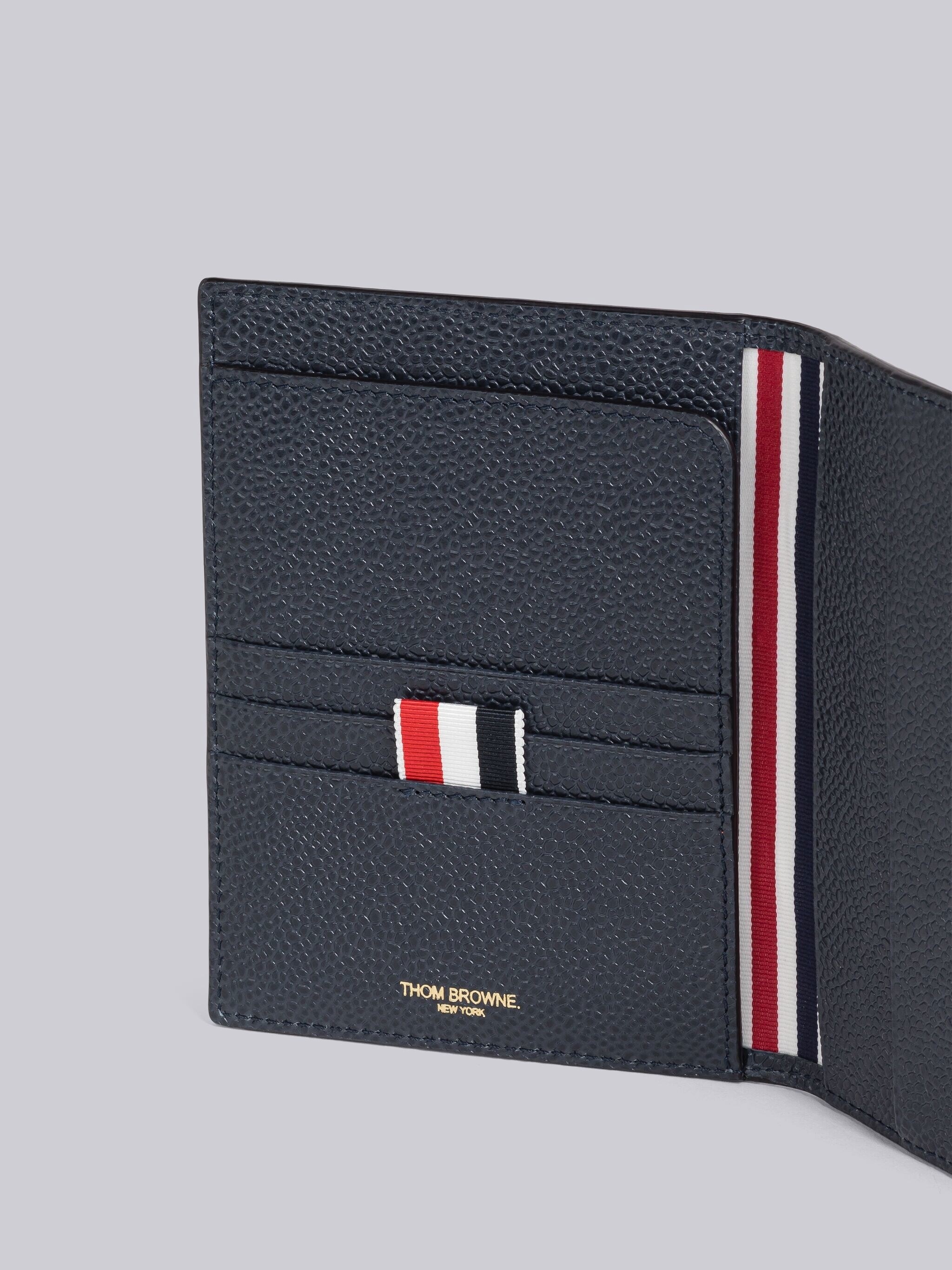 Thom Browne Pebble Grain Leather 4-Bar Passport Holder, thombrowne