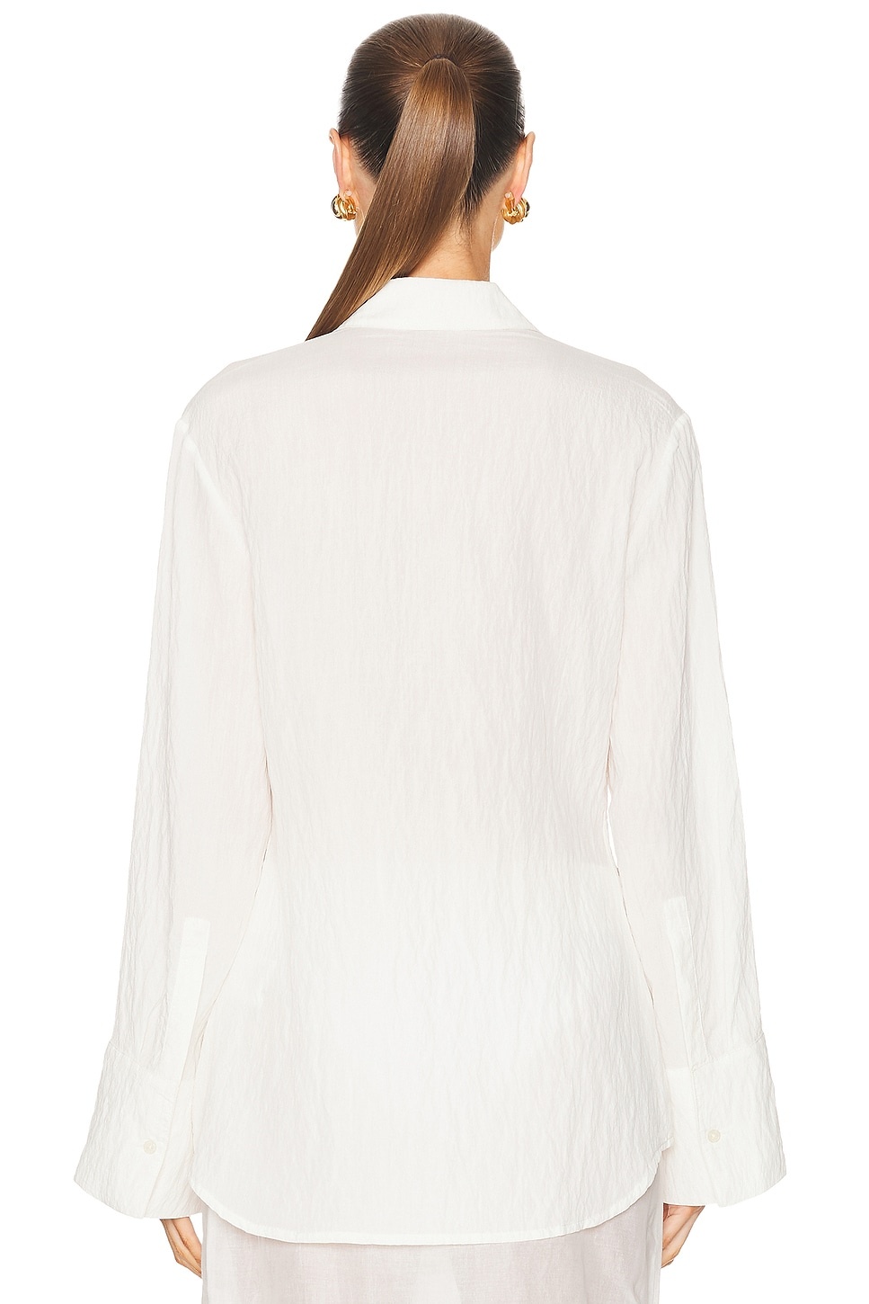 Hammered Silk Knotted Shirt - 3