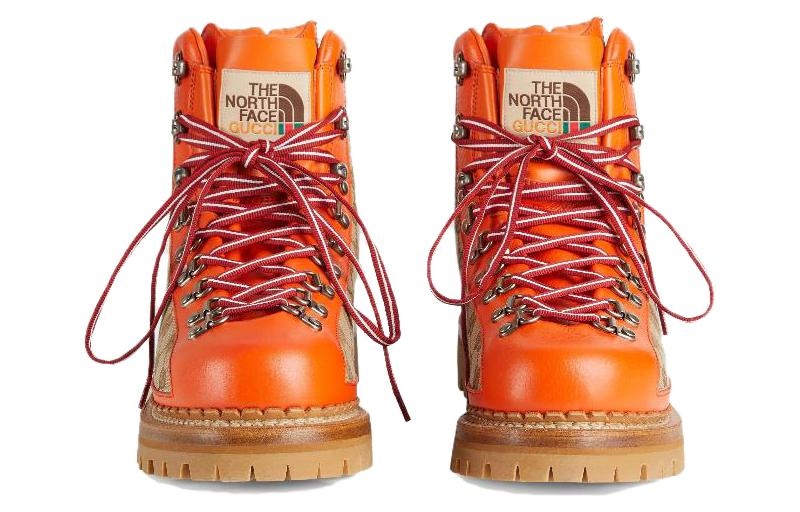Gucci x The North Face Canvas Leather Boots 'Orange' 679914-18A40-7570 - 3