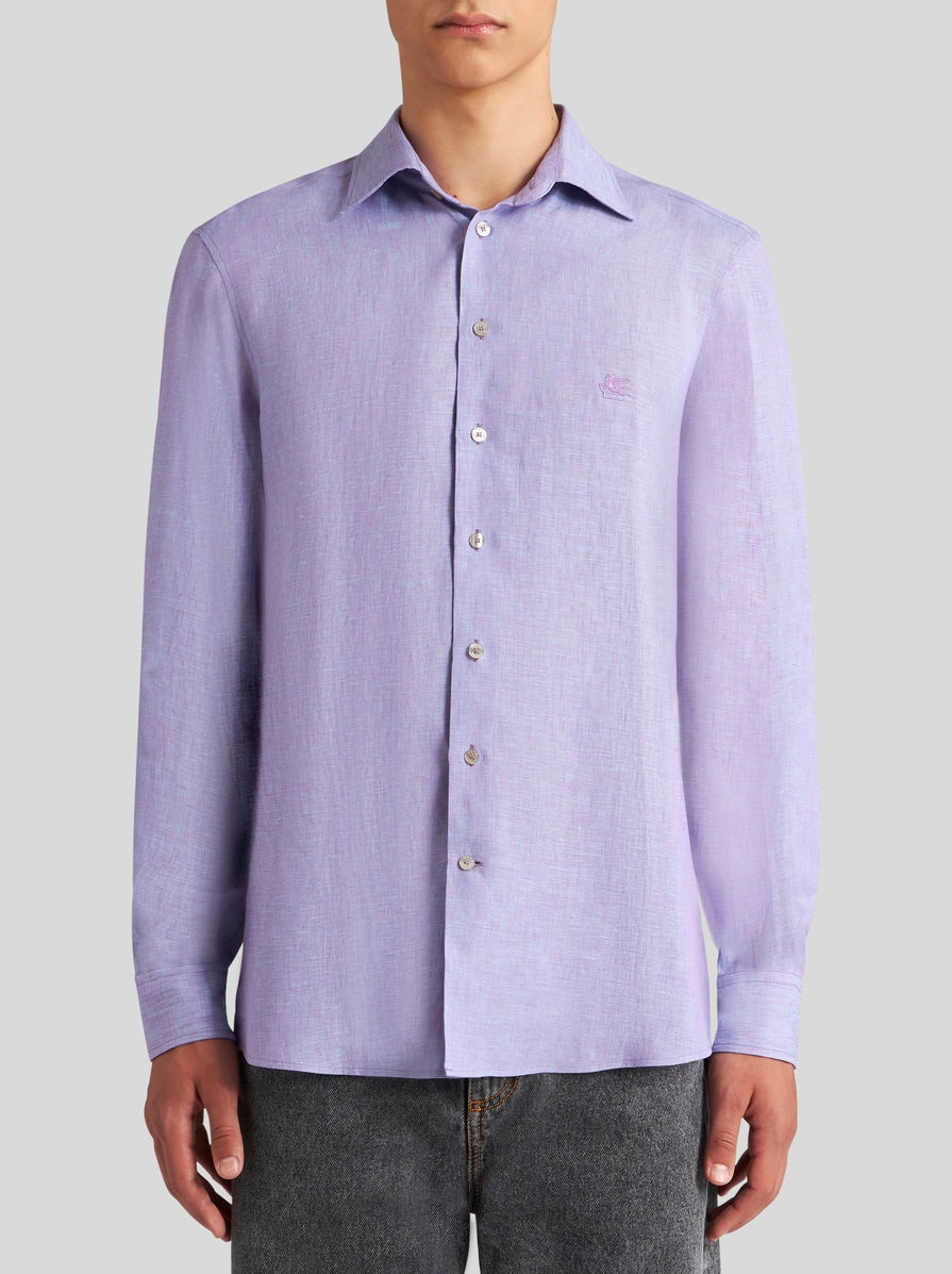 LINEN SHIRT WITH LOGO - 2