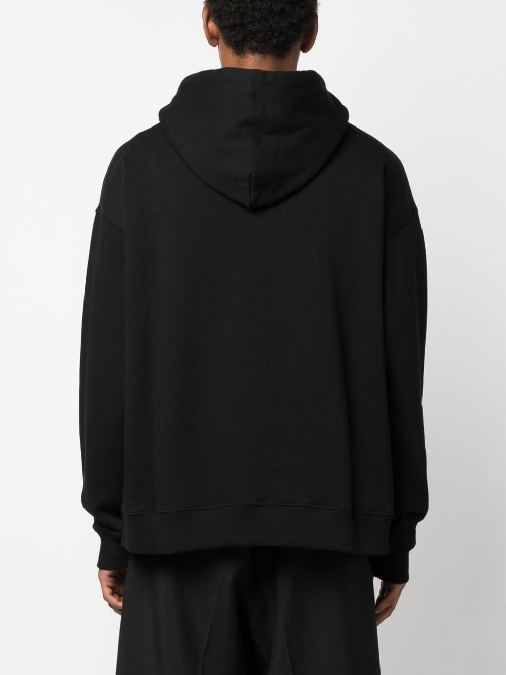 logo-print cotton hoodie - 4