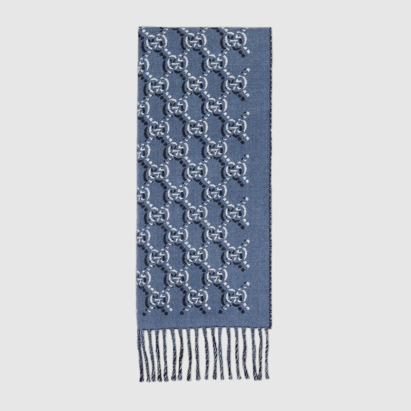 Wool scarf with GG Shadow 1