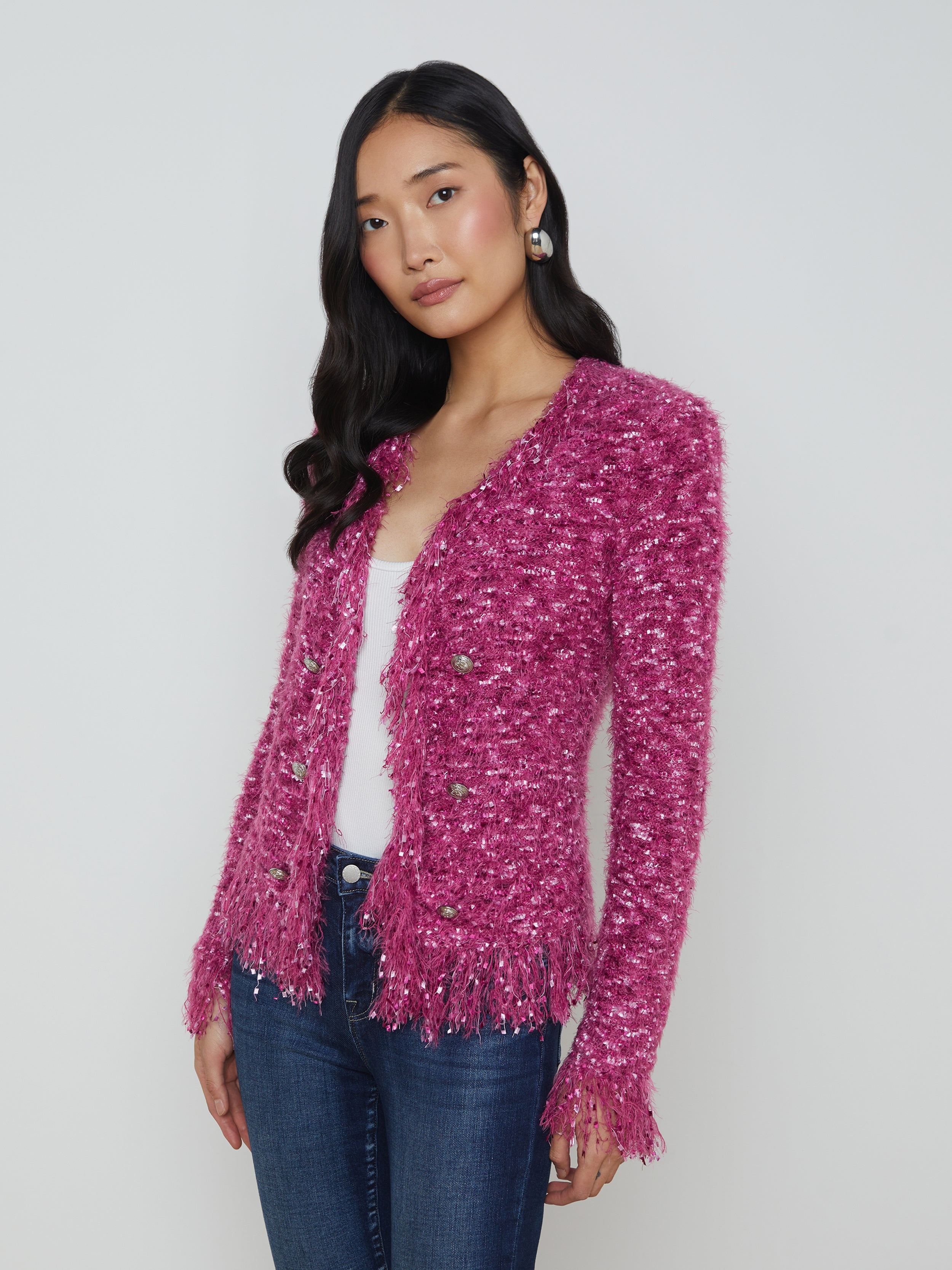 Azure Fringe Cardigan Blazer - 4
