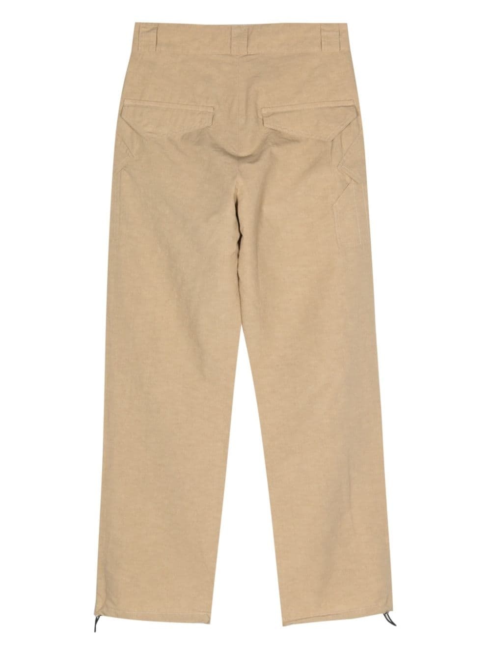 slub-texture straight trousers - 2